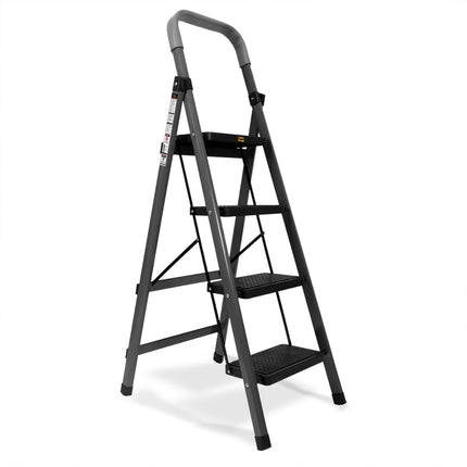 Equal Carbon-Series 4-Step Folding Ladder for Home & Office with Wide Anti-Skid Steps