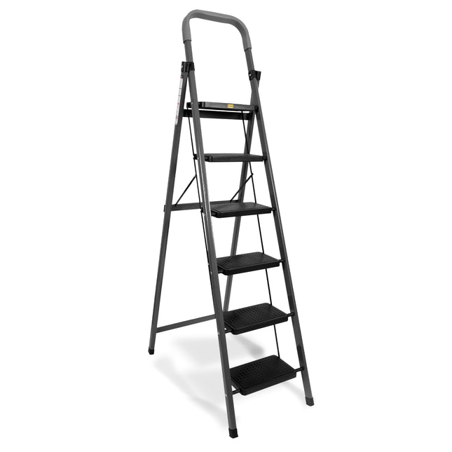 Equal Carbon-Series 6-Step Folding Ladder for Home & Office with Wide Anti-Skid Steps