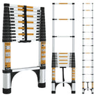 Equal 12.5 FT Aluminum Folding Telescopic Ladder with 2 Triangle Stabilizers | EN131 Certified with 2 Year Warranty | 150kg Max Capacity | Collapsible Ladder for Home or Outdoor Work (3.8m/13 Step)