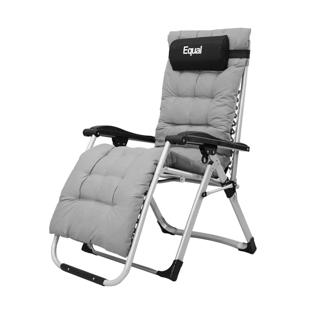 Equal Mild Steel Zero Gravity Reclining Lounge and Folding Recliner Chair (Grey)