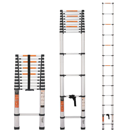Equal 16.5 FT. Aluminium Foldable & Extended Telescopic Ladder with Finger Protect Technology