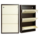 Equal 3 Door Wall Mounted Mild Steel Shoe Rack for Home with Lock