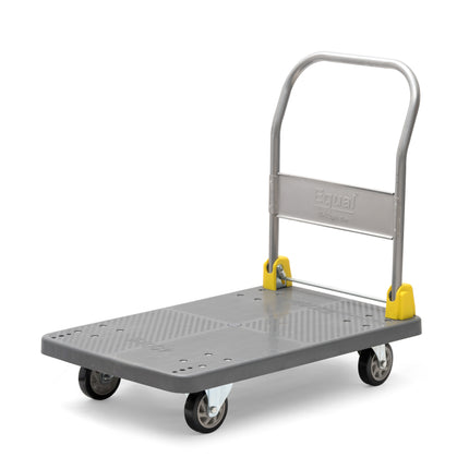 Equal 600kg Capacity Plastic Foldable Platform Trolley for Heavy Weight/Material Handling (Grey)
