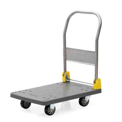 Equal 200kg Capacity Plastic Foldable Platform Trolley for Heavy Weight/Material Handling (Grey)