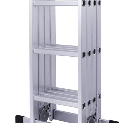 Equal 12 FT. Folding Ladder, 7-in-1 Multi Purpose Extension Aluminum Ladder w/Platform Plates