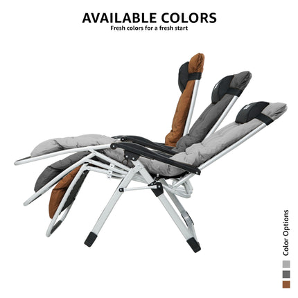 Equal Mild Steel Zero Gravity Reclining Lounge and Folding Recliner Chair (Grey)