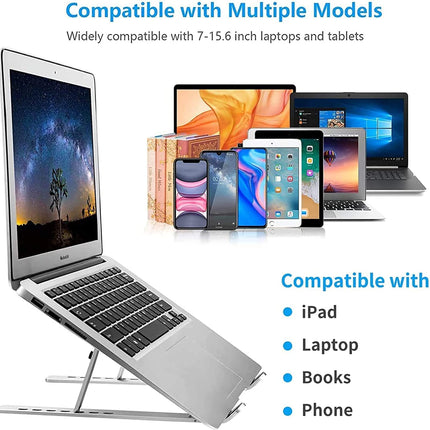 Equal 15 Inch Aluminium Foldable Laptop Stand Anti-Slip Rubber Surface