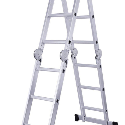 Equal 12 FT. Folding Ladder, 7-in-1 Multi Purpose Extension Aluminum Ladder w/Platform Plates