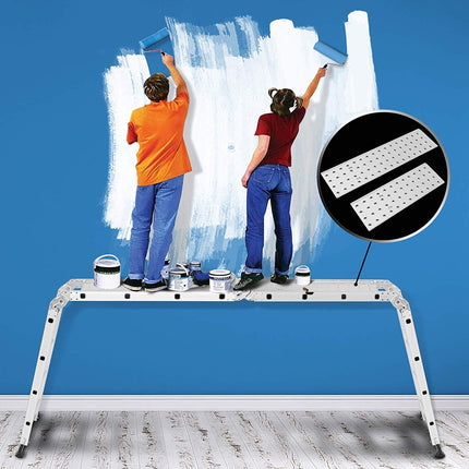 Equal 15 FT. Folding Ladder, 7-in-1 Multi Purpose Extension Aluminum Ladder w/Platform Plates