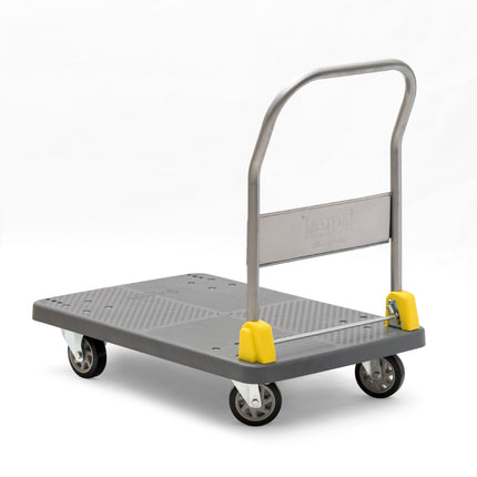 Equal 400kg Capacity Plastic Foldable Platform Trolley for Heavy Weight/Material Handling (Grey)