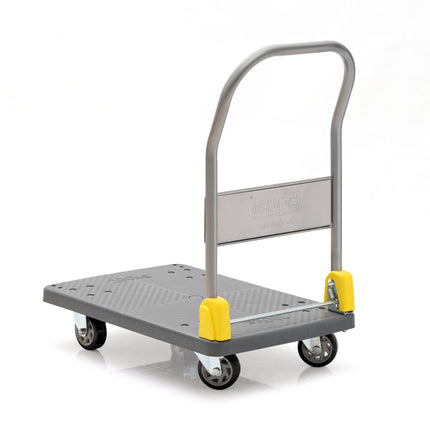 Equal 200kg Capacity Plastic Foldable Platform Trolley for Heavy Weight/Material Handling (Grey)