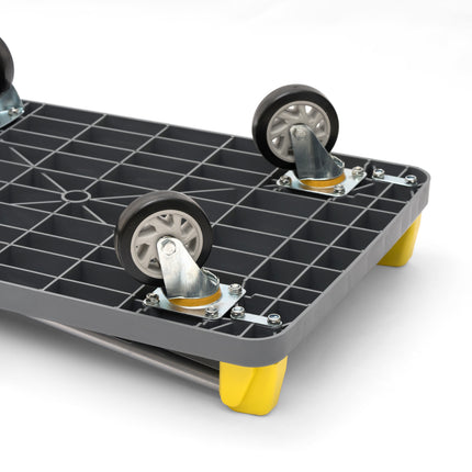 Equal 600kg Capacity Plastic Foldable Platform Trolley for Heavy Weight/Material Handling (Grey)
