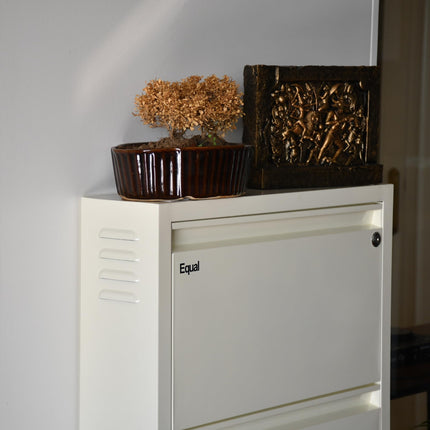 Equal 5 Shelf X Shoe Rack for Home | Premium Mild Steel Shoe Cabinet for Home holds upto 12-15 pairs of shoes | 3 Years Limited Warranty | 5 Shelf - Glossy Ivory