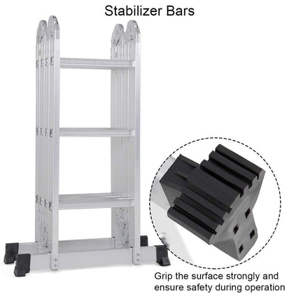 Equal 19 FT. Aluminium Foldable Multipurpose Step Ladder,150kg Capacity