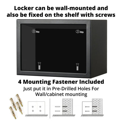 Equal 20L SecureX Digital Safe Locker with Pincode Access and Emergency Key - Black