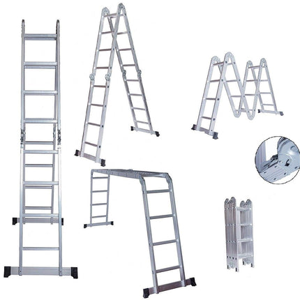 Equal 19 FT. Aluminium Foldable Multipurpose Step Ladder,150kg Capacity