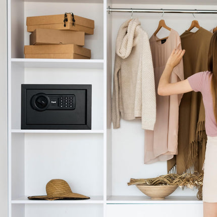 Equal 12L SecureLite Digital Safe Locker with Pincode Access and Emergency Key - Black