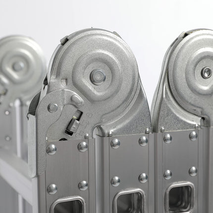 Equal 12 FT. Folding Ladder, 7-in-1 Multi Purpose Extension Aluminum Ladder w/Platform Plates