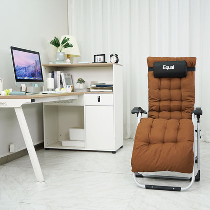 Equal Mild Steel Zero Gravity Reclining Lounge and Folding Recliner Chair (Coffee Brown)