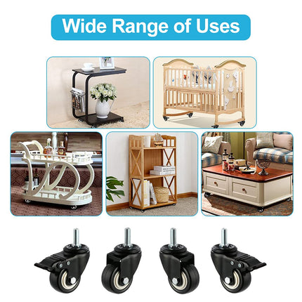 Equal 2 Inch Furniture Caster Wheels For Home/Office & Cabinets (Pack Of 4)