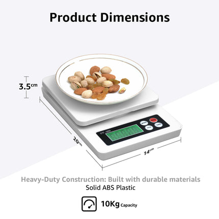 Equal 10Kg Kitchen Scale Multipurpose Portable Electronic Digital Weighing Scale