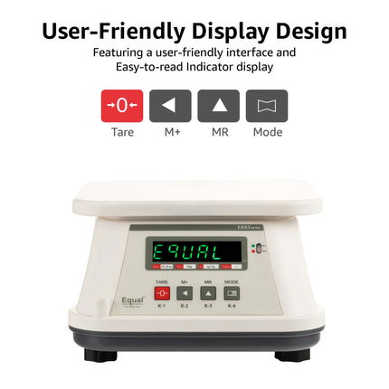 Equal 20kg Capacity Electronics Digital Table Top Kitchen Weighing Scale; 170x220mm