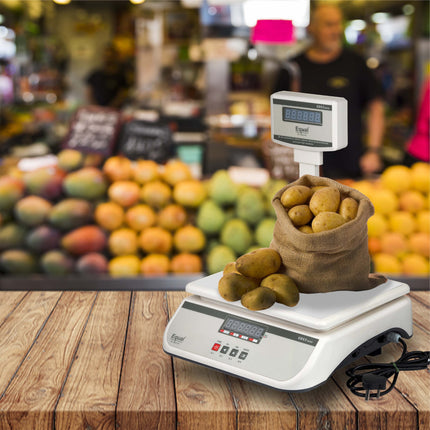 Equal 30kg Capacity Electronics Digital Table Top Kitchen Weighing Scale w/Pole, 250x300mm