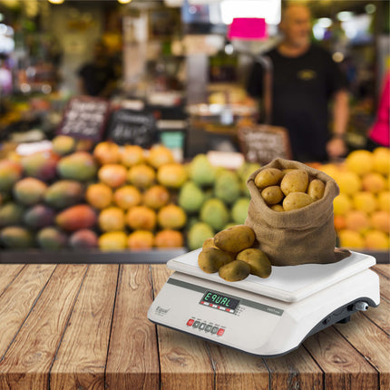 Equal 40kg Capacity Electronics Digital Table Top Kitchen Weighing Scale, 250x300mm