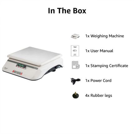 Equal 40kg Capacity Electronics Digital Table Top Kitchen Weighing Scale, 250x300mm