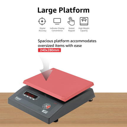 Equal 20/40kg Capacity Electronics Digital Table Top Kitchen Weighing Scale; 240x280mm