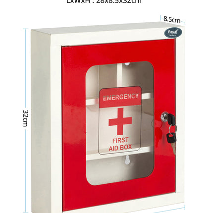 Equal Wall Mount Multi Partition First Aid Box for Home/Office/School Buildings