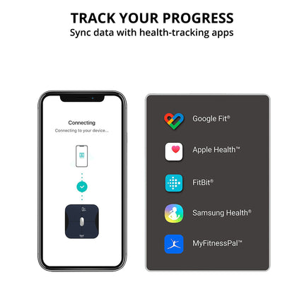Equal Smart Bluetooth Digital BMI Weight Scale w/FITINDEX Mobile App (Black)
