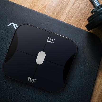 Equal Smart Bluetooth Digital BMI Weight Scale w/FITINDEX Mobile App (Black)