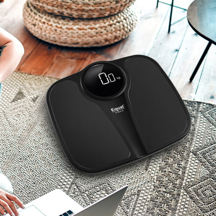 Equal Digital Bathroom Weighing Scale With LED Display & ABS Tempered Glass (Black)