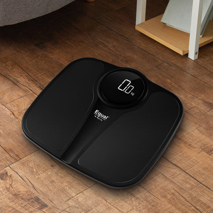 Equal Digital Bathroom Weighing Scale With LED Display & ABS Tempered Glass (Black)