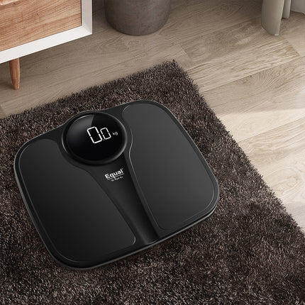 Equal Digital Bathroom Weighing Scale With LED Display & ABS Tempered Glass (Black)