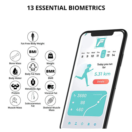 Equal Smart Bluetooth Digital BMI Weight Scale w/FITINDEX Mobile App (White)