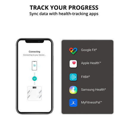 Equal Smart Bluetooth Digital BMI Weight Scale w/FITINDEX Mobile App (White)