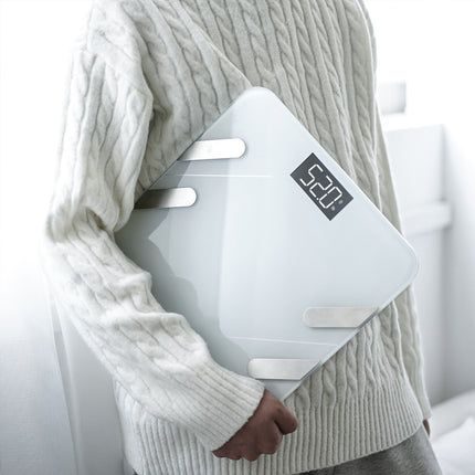 Equal Smart Bluetooth Digital BMI Weight Scale w/FITINDEX Mobile App (White)