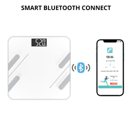 Equal Smart Bluetooth Digital BMI Weight Scale w/FITINDEX Mobile App (White)