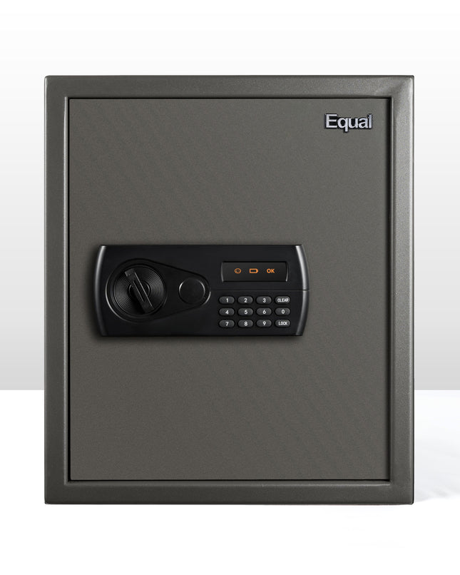 Equal 48L SecureX Digital Safe Locker with Pincode Access and Emergency Key - Grey