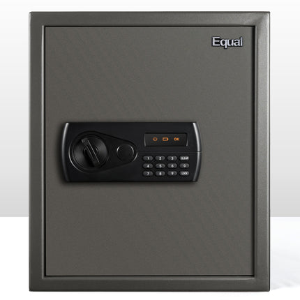 Equal 48L SecureX Digital Safe Locker with Pincode Access and Emergency Key - Grey