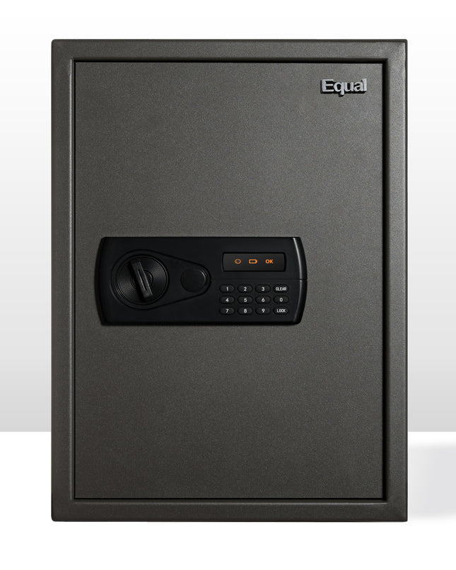 Equal 55L SecureX Digital Safe Locker with Pincode Access and Emergency Key - Grey