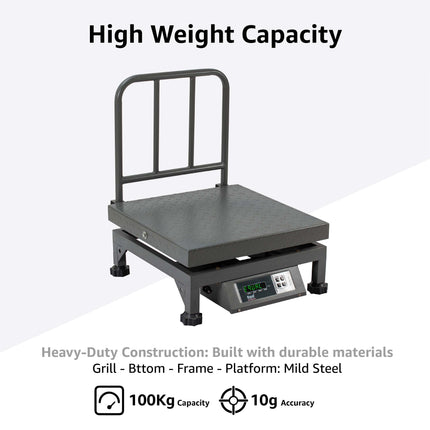 Equal 100kg Mild Steel Portable Mobile Chicken/Field Weighing Scale, 400x400mm