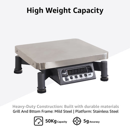 Equal 50kg Stainless Steel Portable Mobile Chicken/Field Weighing Scale, 300x300mm